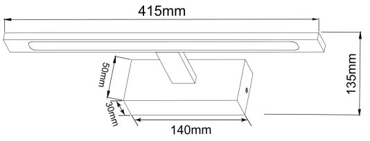 Zuma Line W89443-12W-BK - LED Osvetlenie zrkadla ALTER LED/12W/230V IP44 čierna
