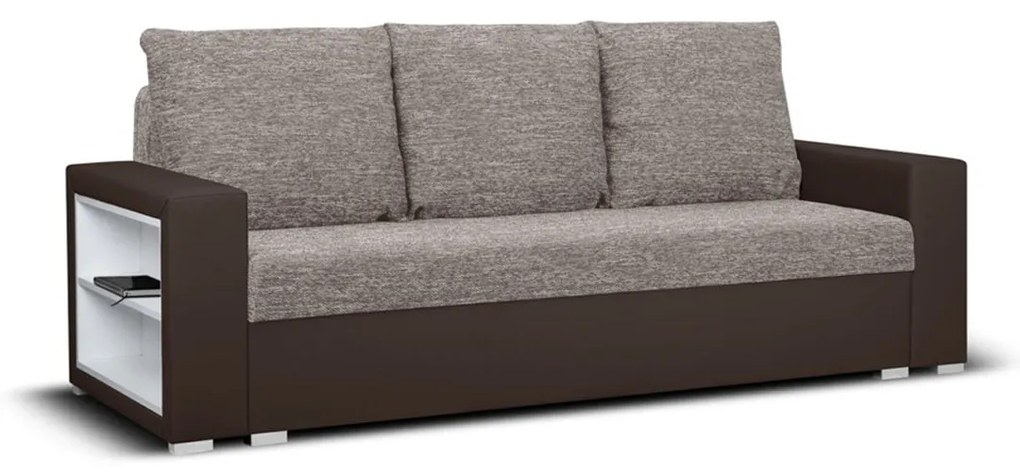 Pohovka pre 3 osoby s funkciou spania MILAN II Hnedá/bronzová