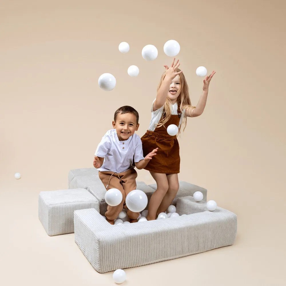 Tyrkysovomodré menčestrové penové ihrisko 100x35x40 cm Montessori – Meowbaby