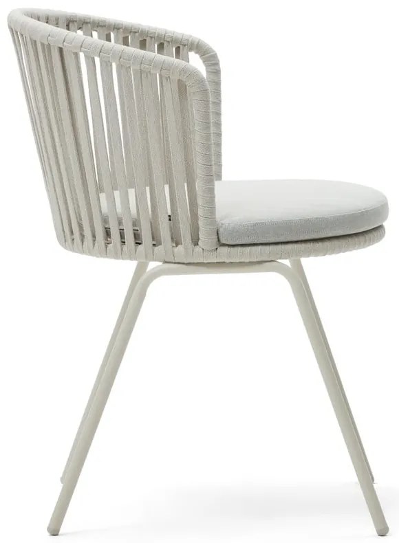 Biela kovová záhradná stolička Saconca - Kave Home
