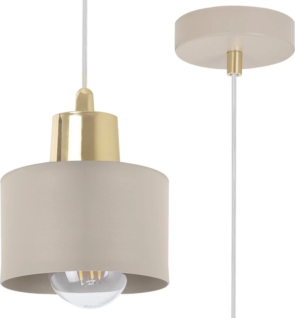 Závesné svietidlo Panta, 1x béžové kovové tienidlo, g