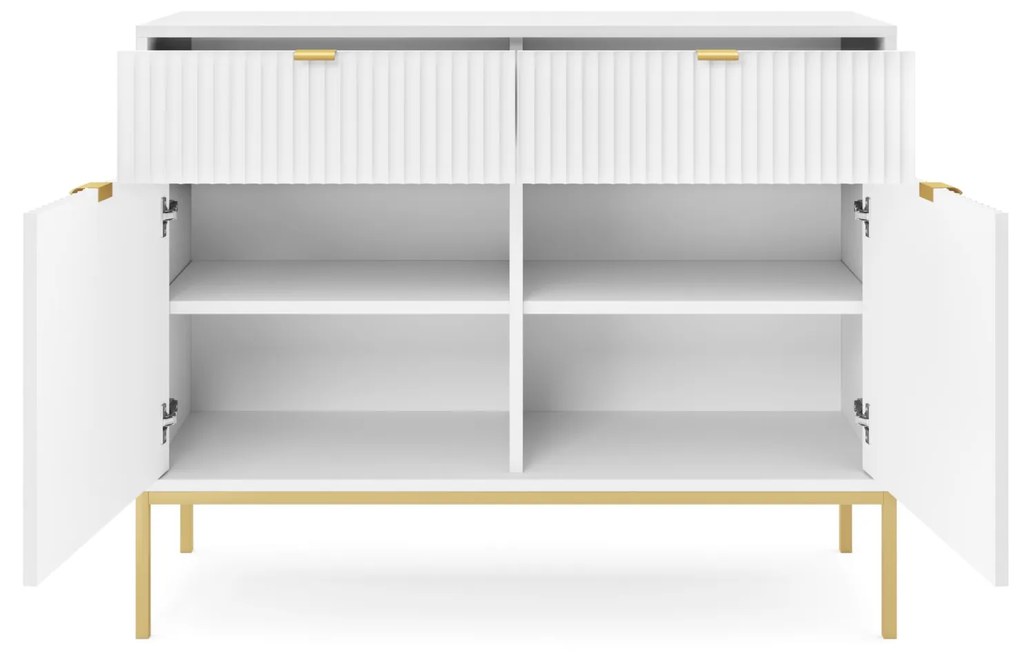 Komoda Nova 104 cm so zásuvkami biela/zlatá