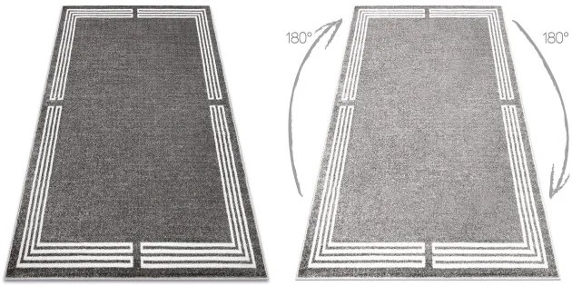 Koberec MATEO 8034/644 ramka - štrukturálny sivý