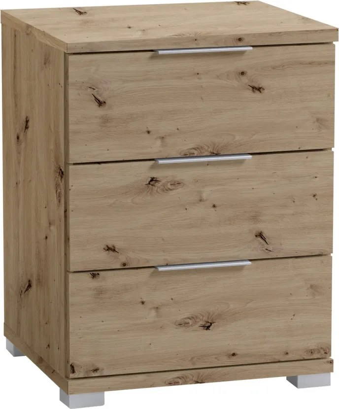 Nočný stolík s 3 zásuvkami Smilla, výška 61 cm, dub artisan