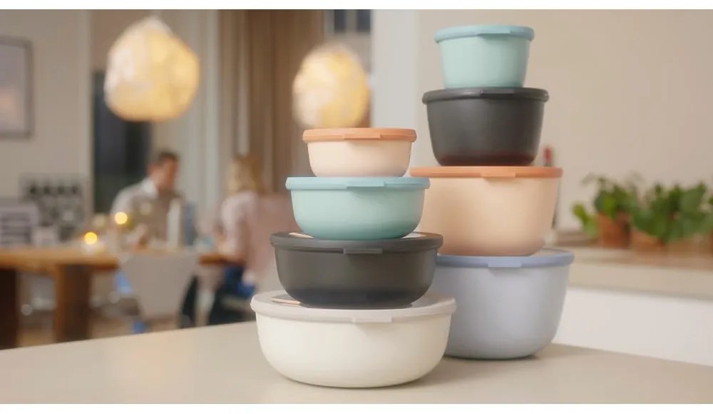 Potravinové škatuľky v súprave 3 ks Nordic black – Mepal