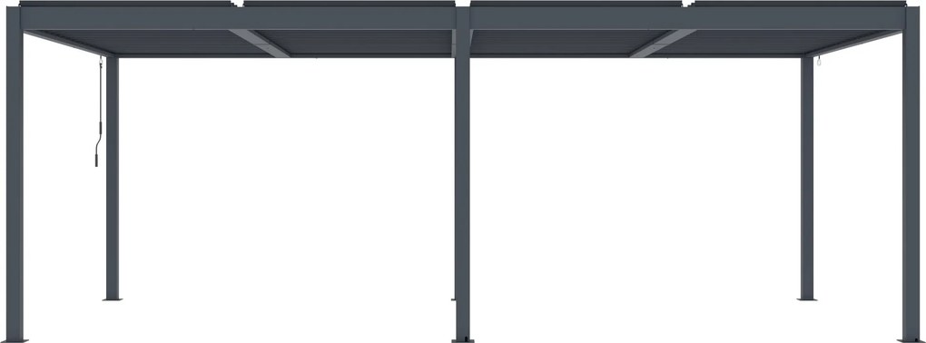 Hliníková bioklimatická pergola s lamelami BestBerg BBP-18G / 600 × 304 × 218 cm / sivá