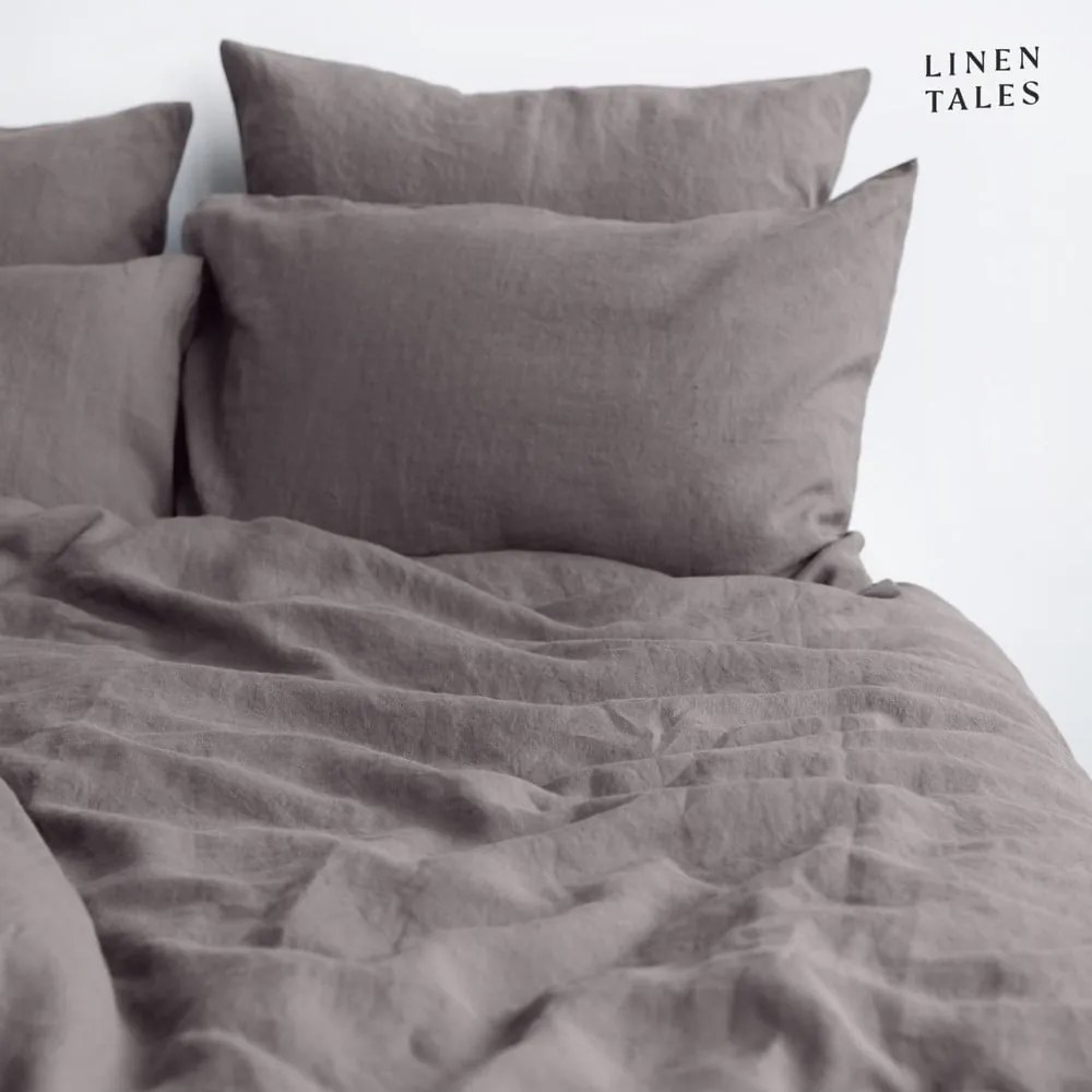 Tmavosivé ľanové obliečky na jednolôžko 140x200 cm - Linen Tales