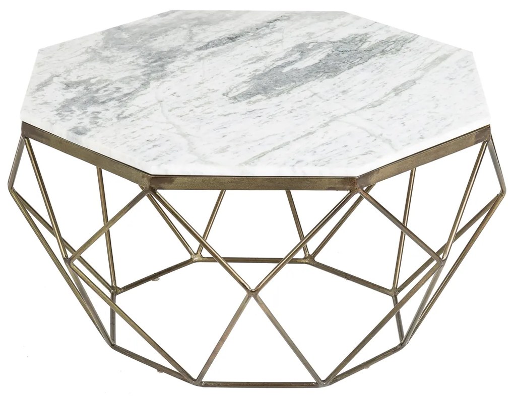 Konferenčný stolík Diamond 70cm mramor biely