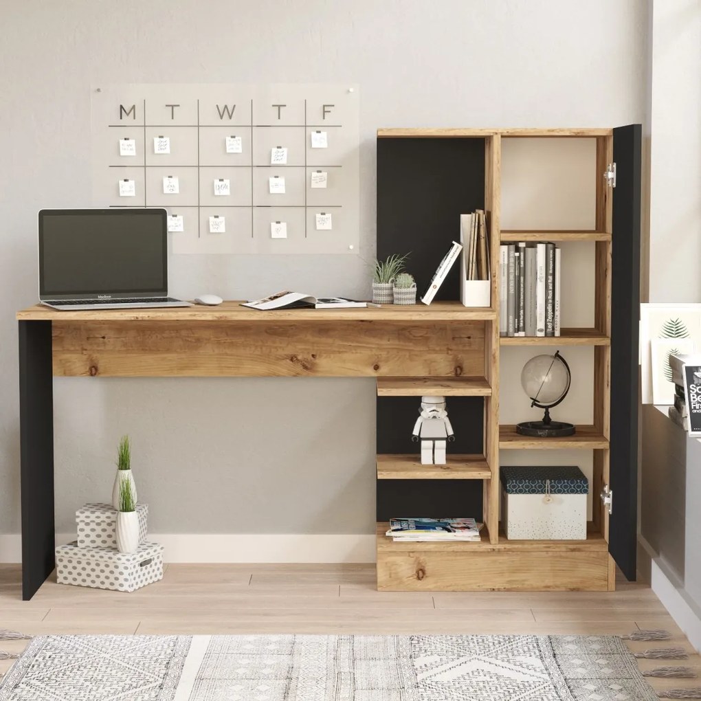 Písací stôl Tele 152,3 cm hnedý/čierny