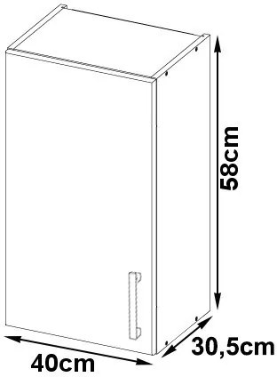 Horná kuchynská skrinka Lula w40 (biela + dub sonoma). Vlastná spoľahlivá doprava až k Vám domov. 1068595