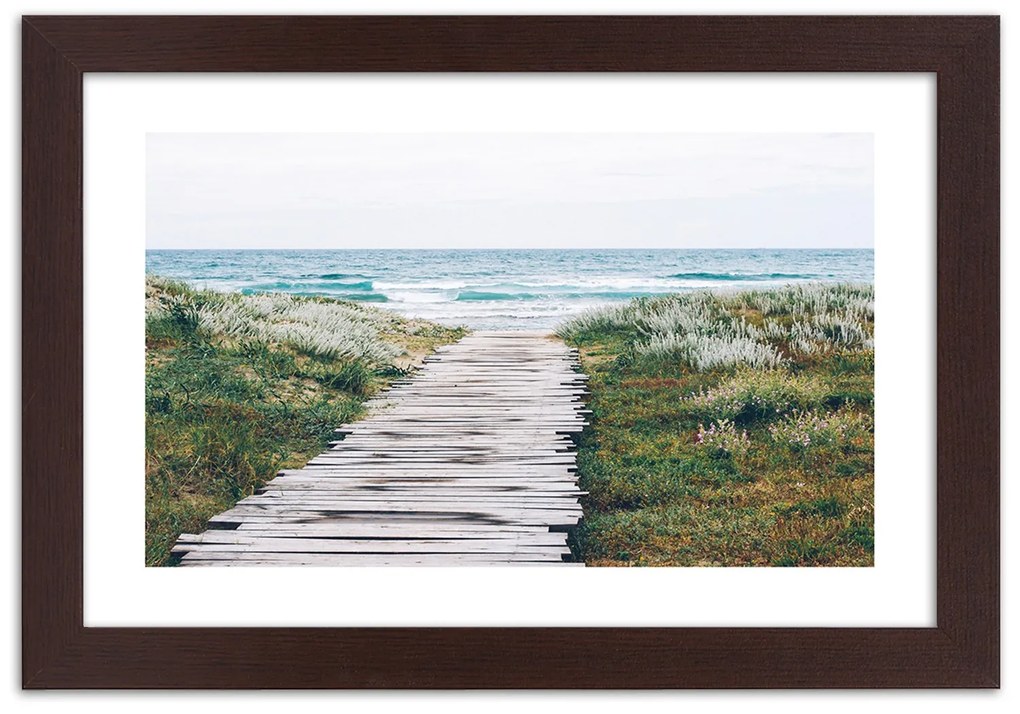 Gario Plagát Drevená cesta k moru Farba rámu: Bez rámu, Rozmery: 60 x 40 cm