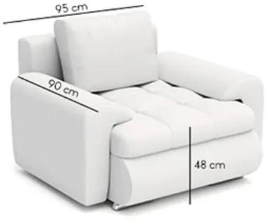 Luxusné pohodlné kreslo sivej farby 95 x 90 cm