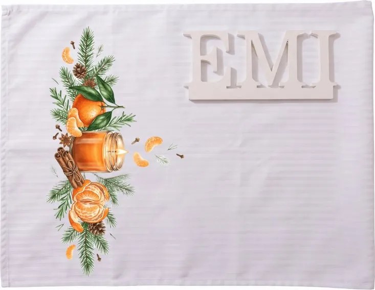 Obrus damaškový Winter Mandarin 35x180 cm EMI
