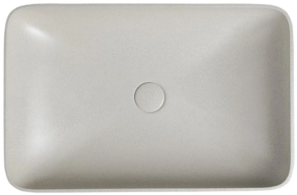 Sapho, INFRANE betónové umývadlo vrátane výpusti, 57x37 cm, biely pieskovec, AR460