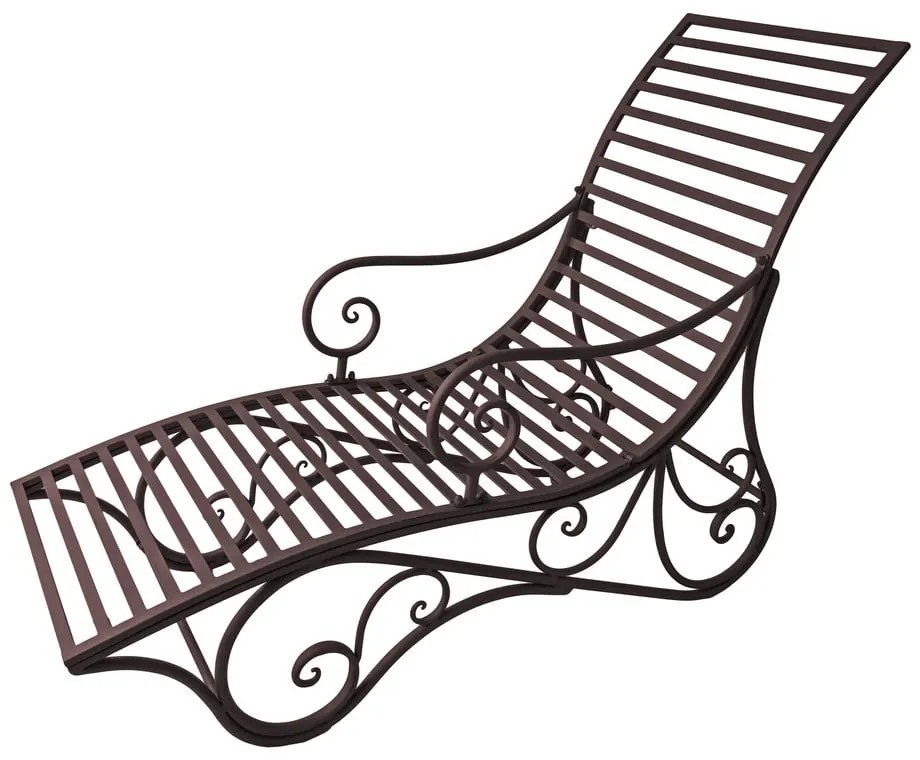 Tmavohnedé kovové záhradné ležadlo Kuwa – Garden Pleasure