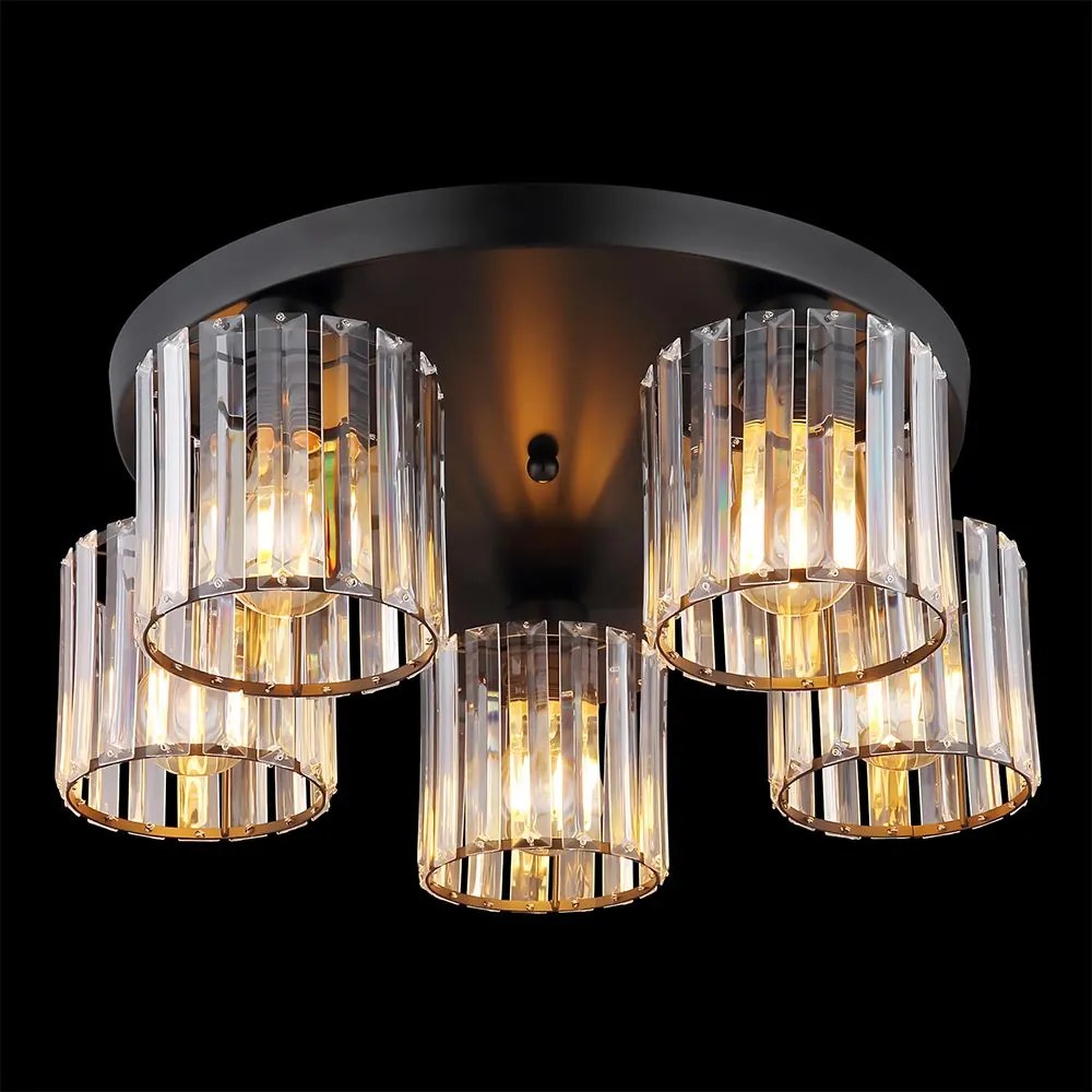 Toolight Toolight, stropné svietidlo 5xE27, EBT023-5C, čierna, OSW-01223