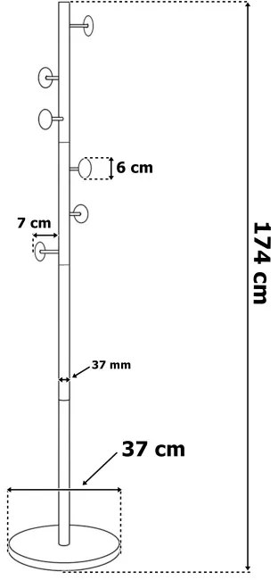 Stojanový vešiak DAKAR čierny mramor