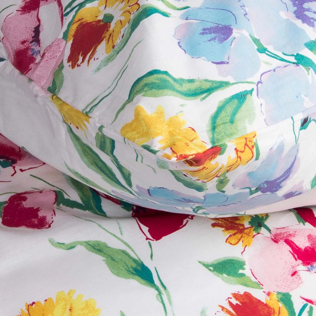 BAVLNENÉ OBLIEČKY COTTONLOVE 140X200 CM, 1KS 70X80 CM KVETY