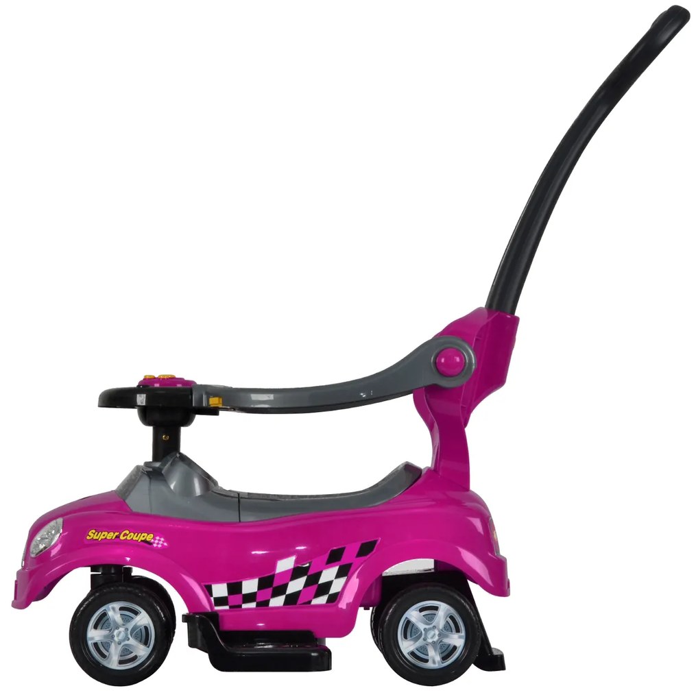 WELLHOX Detské odrážadlo s rukoväťou 3v1 - magenta