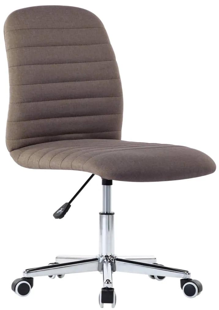 vidaXL Otočná kancelárska stolička, sivohnedá, látka