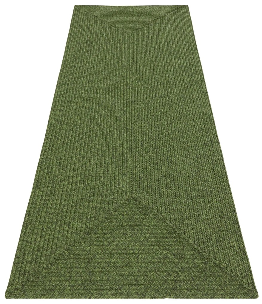 Kusový koberec Braided 105554 Green – na von aj na doma, 80x200, zelená, chodba / predsieň, Hanse Home