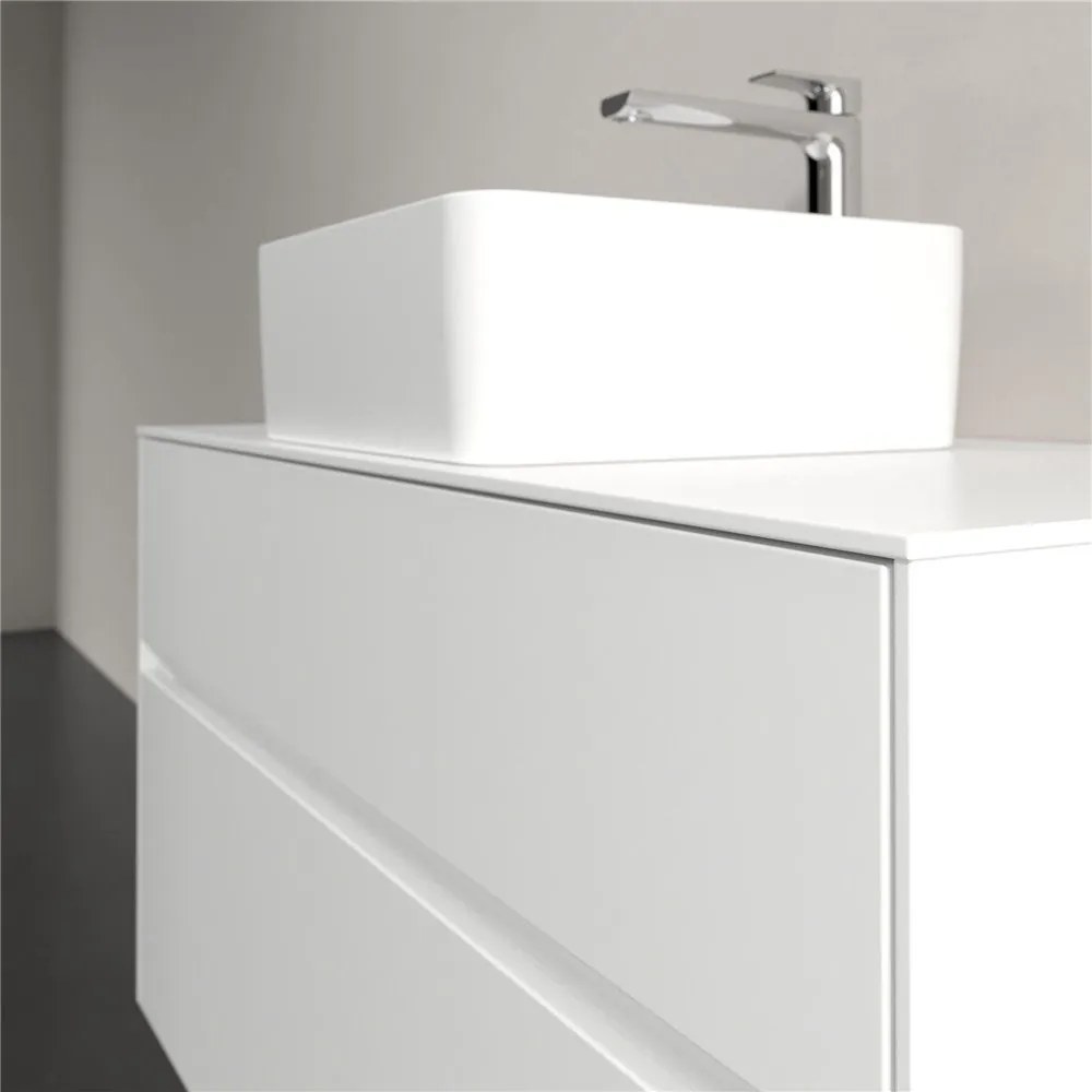 VILLEROY &amp; BOCH Collaro závesná skrinka pod umývadlo na dosku (umývadlo v strede), 2 zásuvky, 1000 x 500 x 548 mm, White Matt, C03800MS