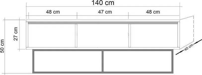 Milo TV stolík z orechového dreva a čiernej farby, M