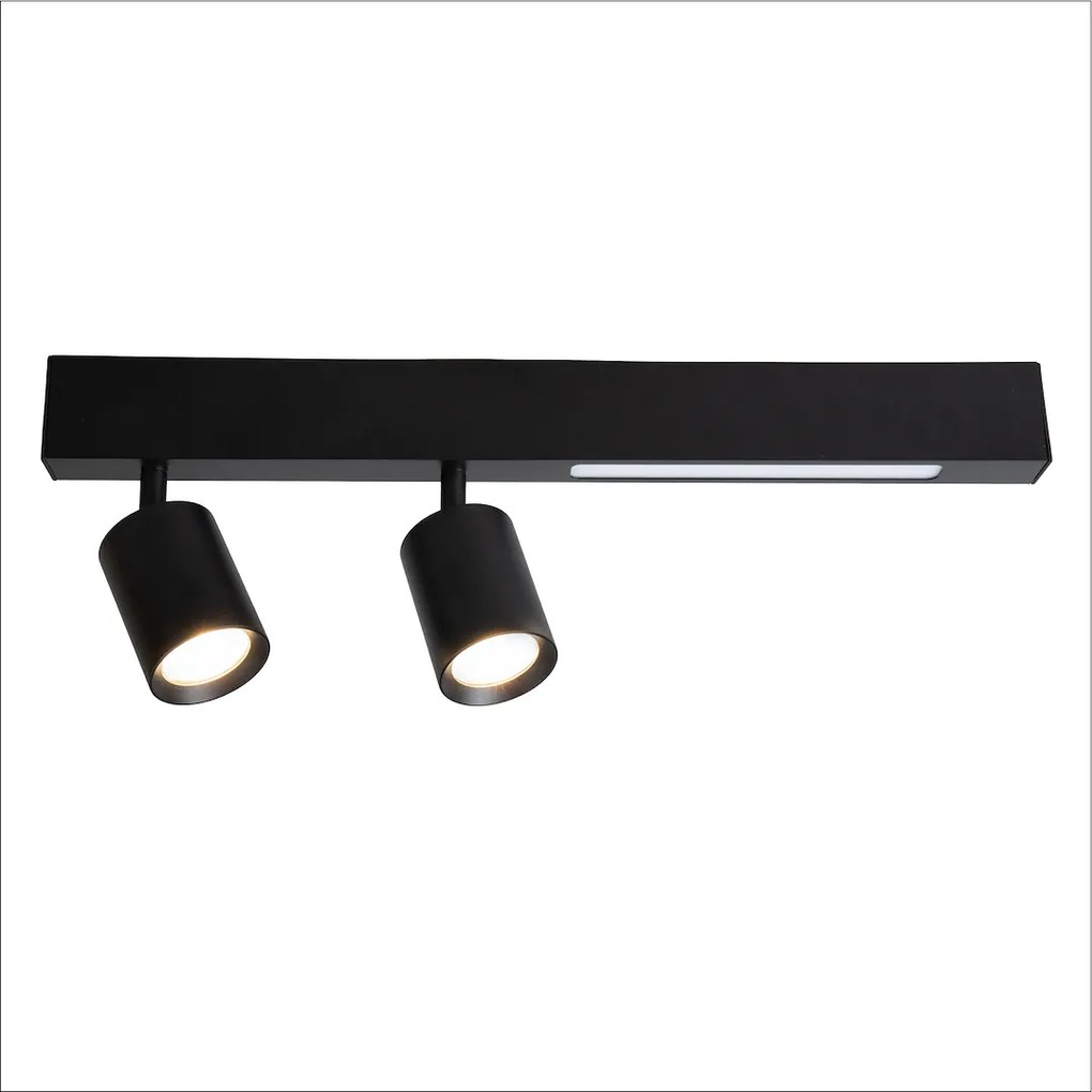 EUlight Stropné svietidlo Magnet, 2x čierne kovové tienidlo + 1x LED 5W, b