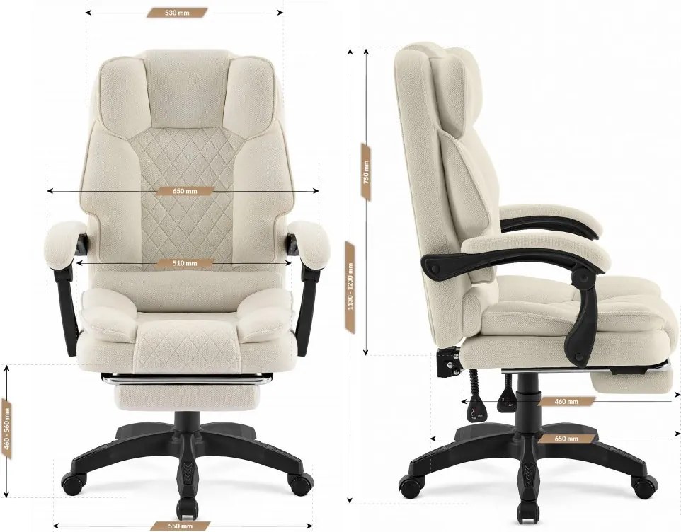 Ergonomická kancelárska stolička HC-1031 Ecru