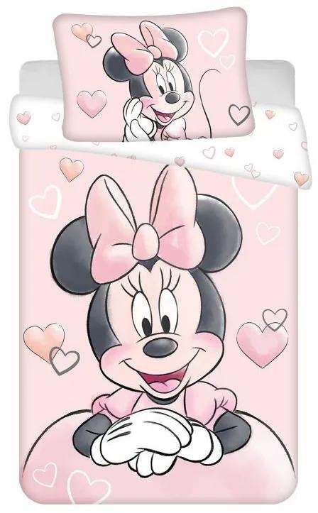 JERRY FABRICS Obliečky do postieľky Minnie Powder pink baby  Bavlna, 100/135, 40/60 cm