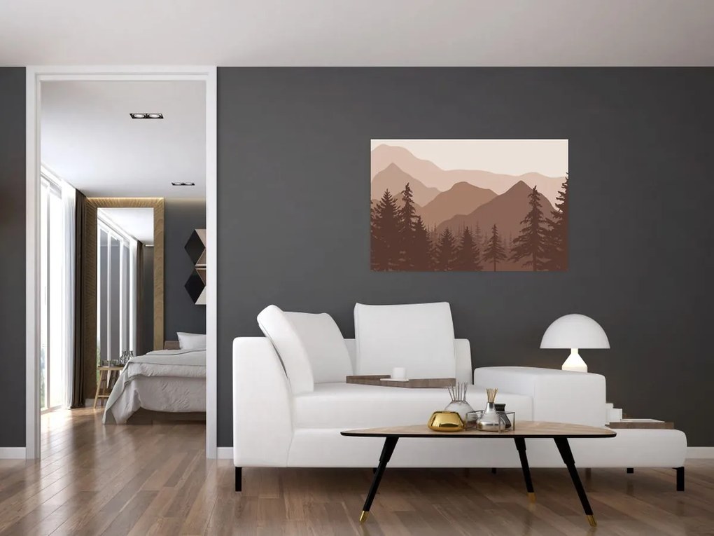 Obraz - Hnedé pohorie N⁰2 (90x60 cm)