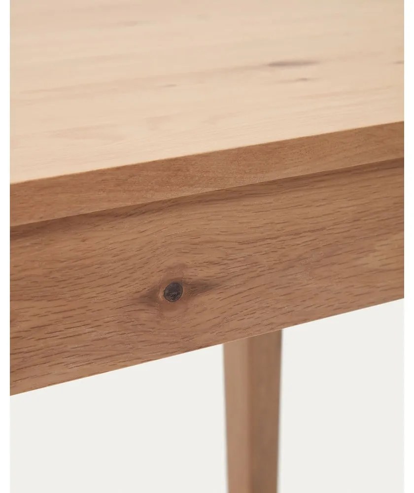 Rozkladací jedálenský stôl s doskou v dubovom dekore v prírodnej farbe 80x160 cm Yain – Kave Home