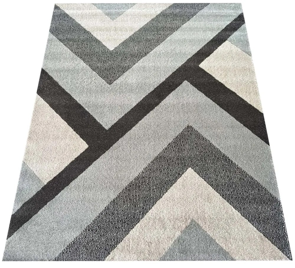 Moderný koberec s geometrickými vzormi v sivých farbách Šírka: 80 cm | Dĺžka: 150 cm