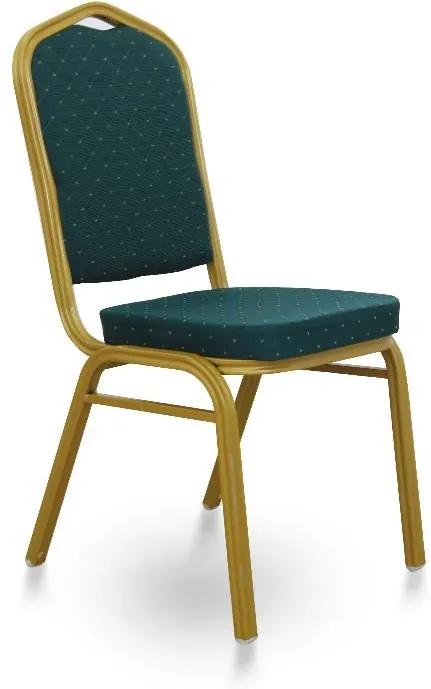 Stohovatelná židle ZINA 2 NEW zelená / zlatá Tempo Kondela