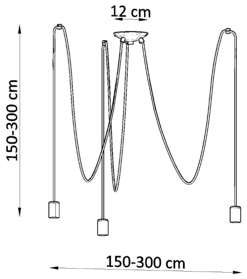 EDISON 3 Závesné svetlo, čierna SL.0370 - Sollux