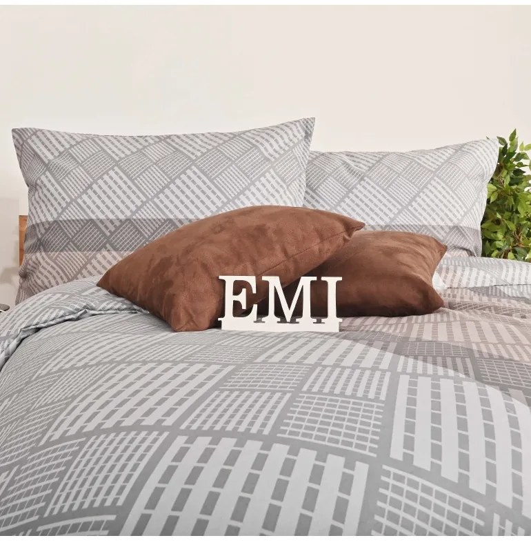 Obliečky Karson satén EMI, Predĺžený set jednolôžko obsahuje 1x 140x220 + 1x 70x90