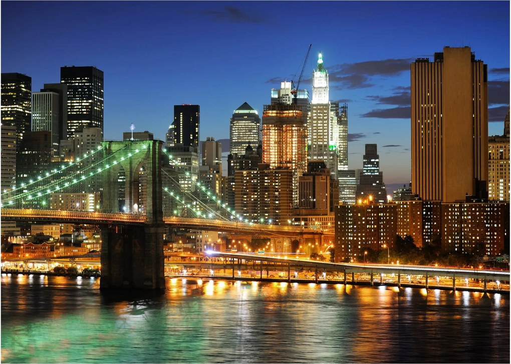 Sklenený obraz - Most s New Yorkom (70x50 cm)
