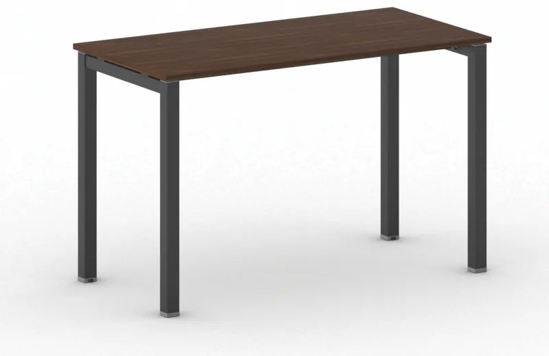 Kancelársky stôl PRIMO SQUARE, 120x60 cm, čierna podnož, orech