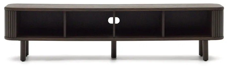 Tmavohnedý TV stolík v dekore jaseňa 200x50 cm Mailen – Kave Home