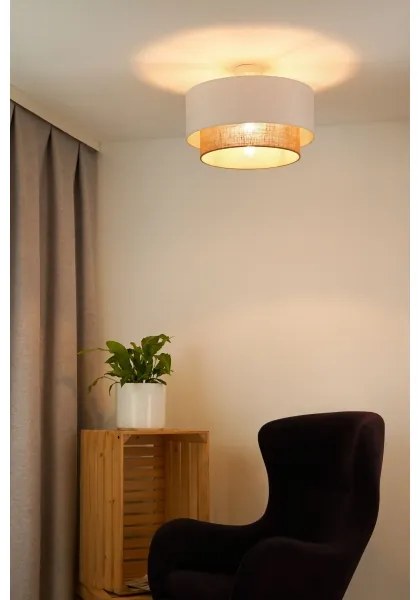 Duolla - Prisadený luster BOHO 1xE27/15W/230V pr. 45 cm biela/hnedá