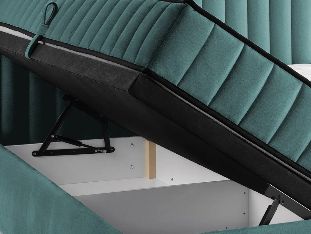 Posteľ Joy 180x200 cm, modro-zelená aqua látka