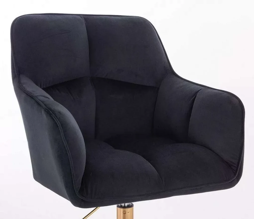 LuxuryForm DESIGN Kreslo AMALFI VELUR na striebornom kríži - čierne