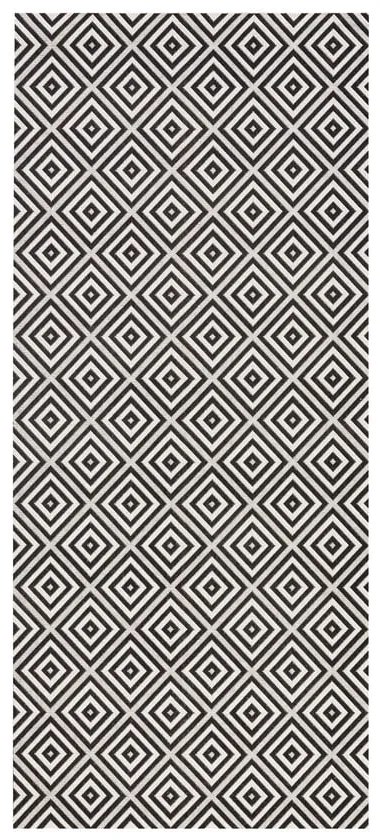 Čierno-biely vonkajší koberec NORTHRUGS Karo, 80 × 200 cm