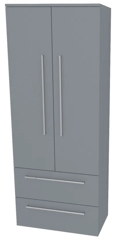 Mereo Bino, kúpeľňová skrinka vysoká 163 cm, dvojitá, Multidecor, Monumentálna sivá, MER-CN699MSO1