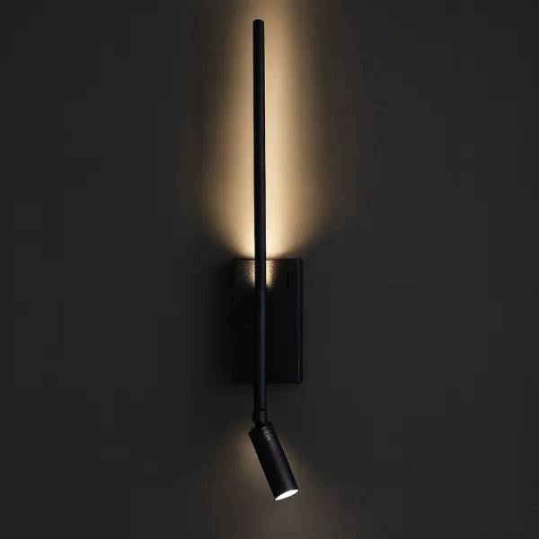 LED nástenné svietidlo TORCH LED/6W/230V + LED/3W čierna