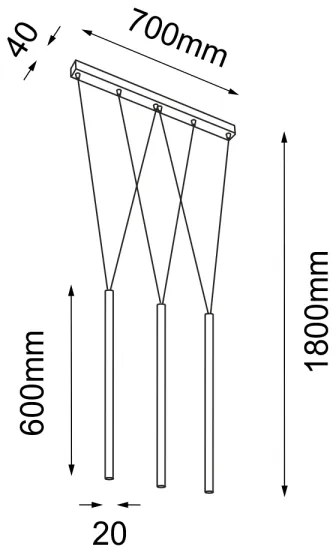 Shilo 7946 - Luster na lanku MIAKI 3xG9/10W/230V