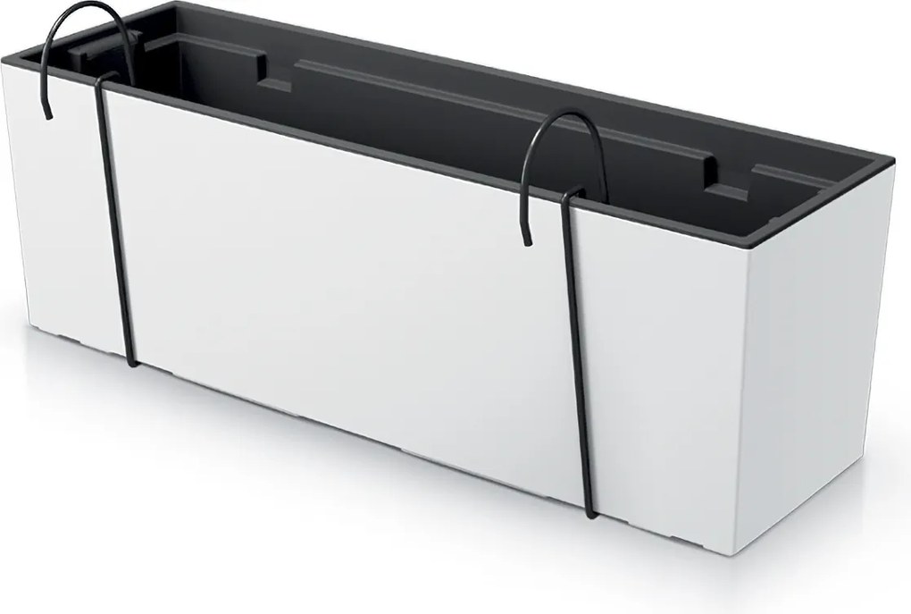 Plastový balkónový kvetináč DUC600W 58 cm - biela