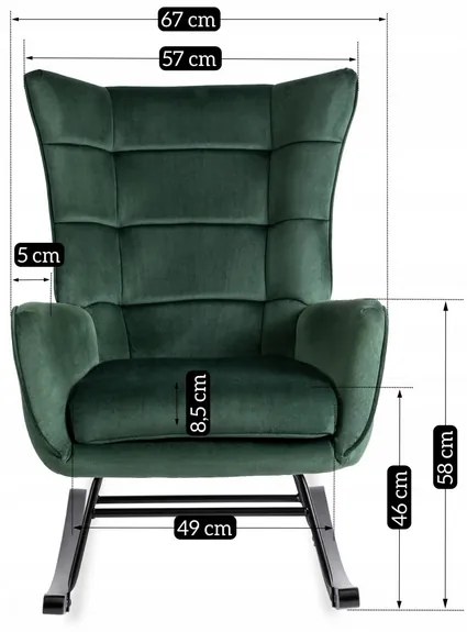 Kreslo ANTONIO hojdacie, zelené