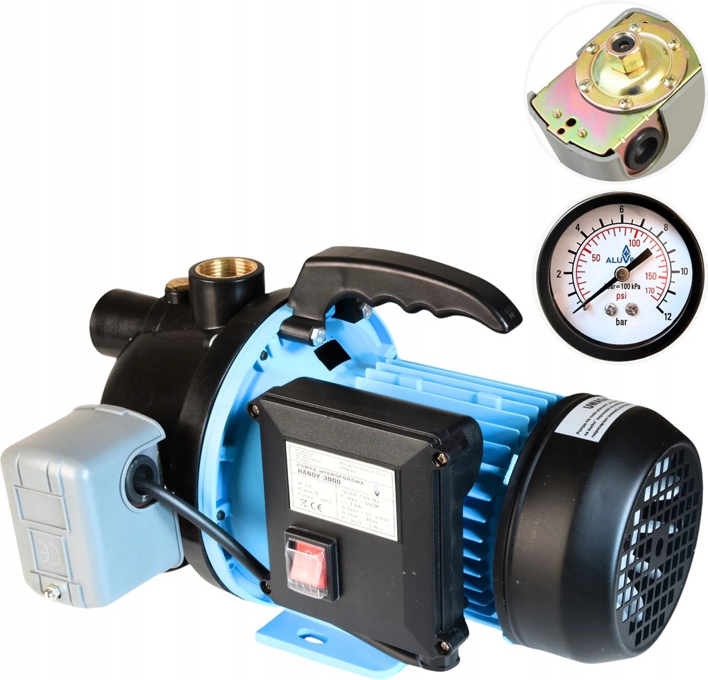 Záhradná Pumpa S Rukoväťou 550 W 50 L/min S Príslušenstvom Na Hydroforové Zavlažovanie