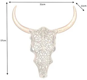 Dekorácia na stenu Bull 45561 Zlatá-Mango drevo - Komfort-nábytok